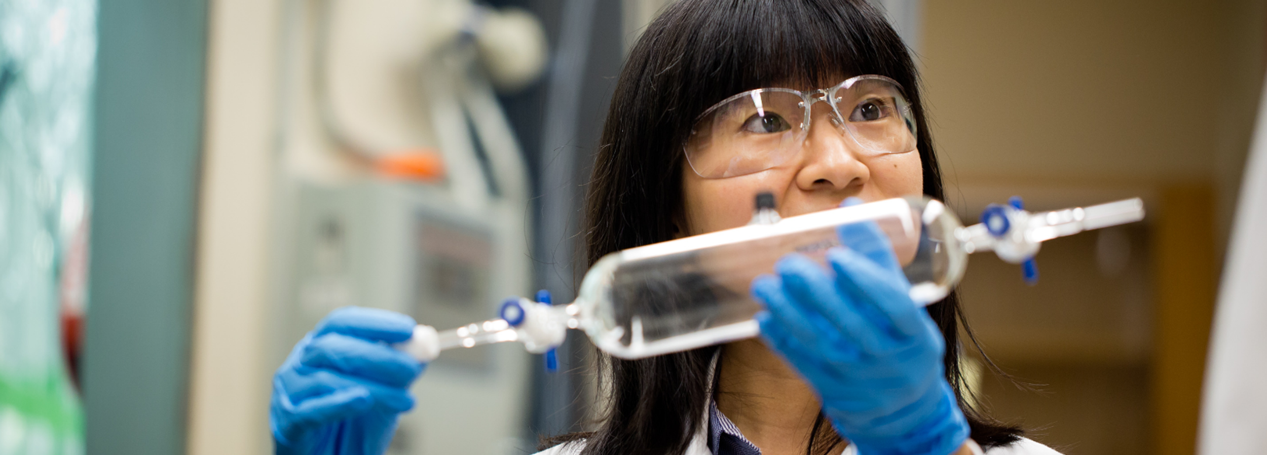 scientist examining experiment